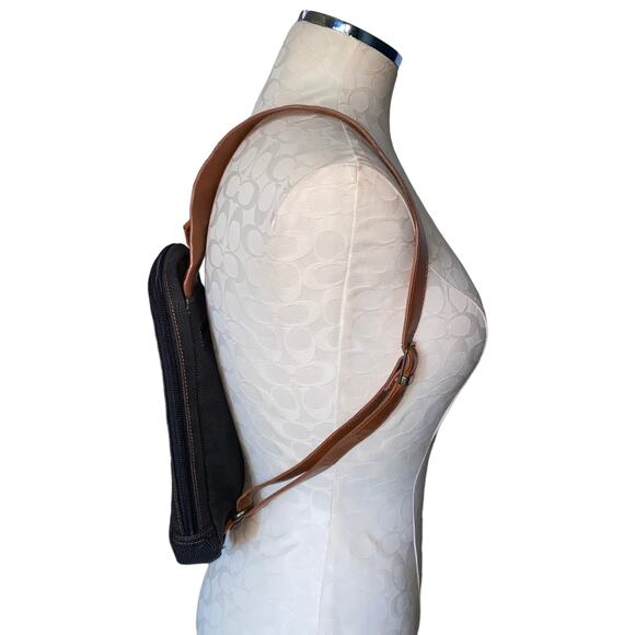 Maggi B Mini Backpack Faux Leather Zippered adjustable straps Black and Brown - Picture 3 of 13